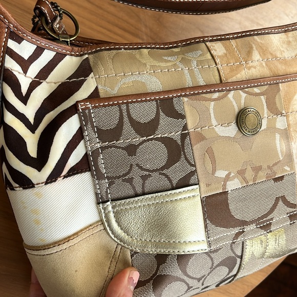 NWOT Y2K Coach Patchwork Ergo XL Hobo in Tan - Picture 8 of 8